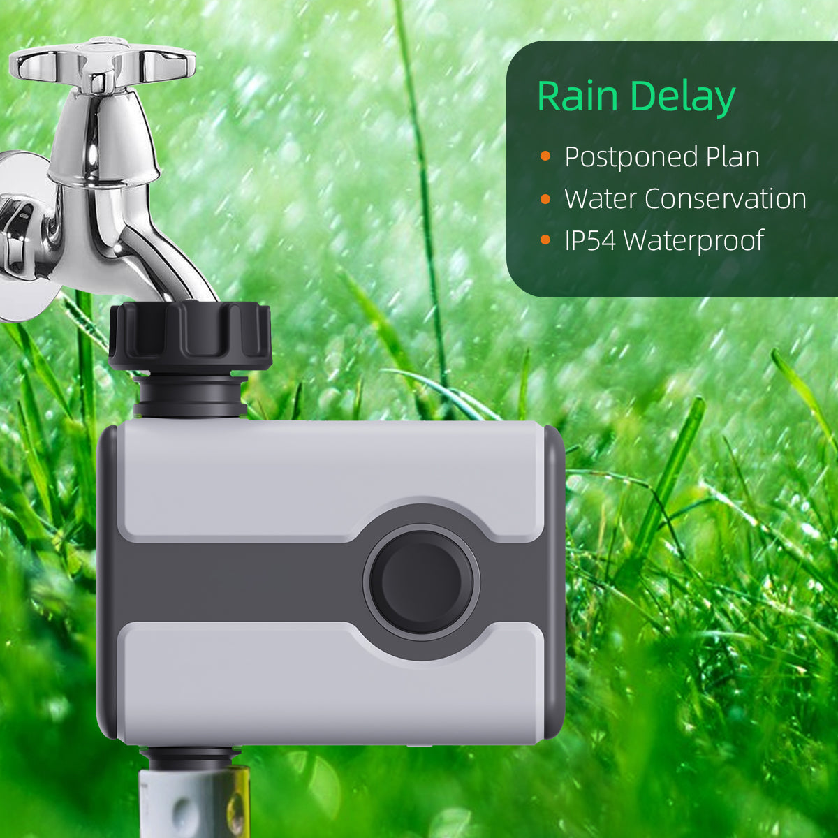 WiFi Water Timer Brass Inlet Sprinkler Timer for Garden Hose Bluetooth Wi-Fi Remote Control#21187+21189