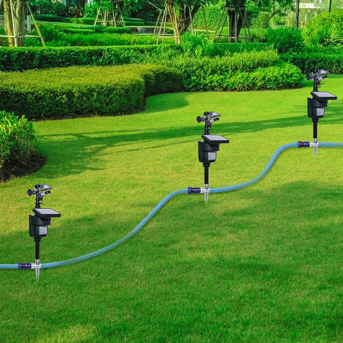 Solar Motion Eco-friendly Jet Spray Animal Repeller with Solar Panel Garden Pest Bird Control Repellent #31012