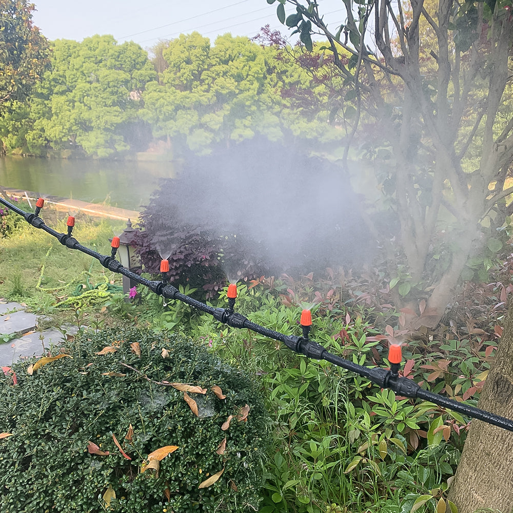 10m 9/12 Hose Automatic Spray Irrigation System Garden Mist Watering Kits with Adjustable Spray Nozzle #26301-9 - Aqualin Official Store