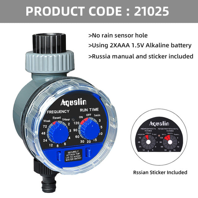 Garden Water Timer Ball Valve Automatic Electronic Irrigation Timer Controller System #21025 - Aqualin Official Store