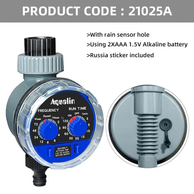 Garden Water Timer Ball Valve Automatic Electronic Irrigation Timer Controller System #21025 - Aqualin Official Store