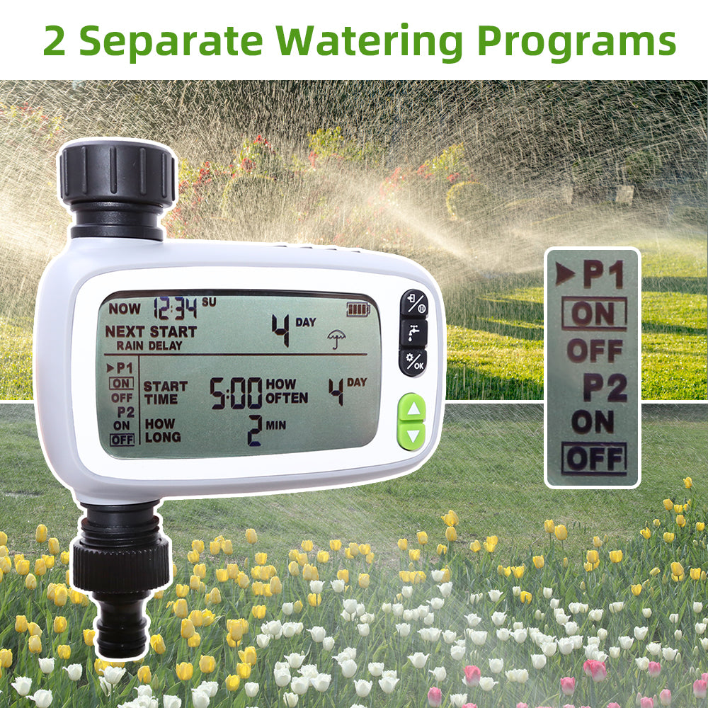 Garden Automatic LCD Big Screen Water Timer Irrigation Controller System for Planting Watering #21139 - Aqualin Official Store