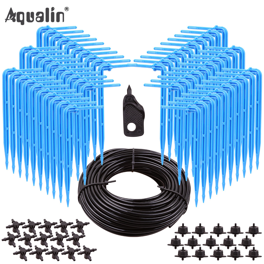 30M 3/5MM Hose Garden 60PCS Drip Arrow Watering Kits 4L/8L 5-way Distributor Drip Irrigation System in Greenhouse,Yard#26301-14 - Aqualin Official Store