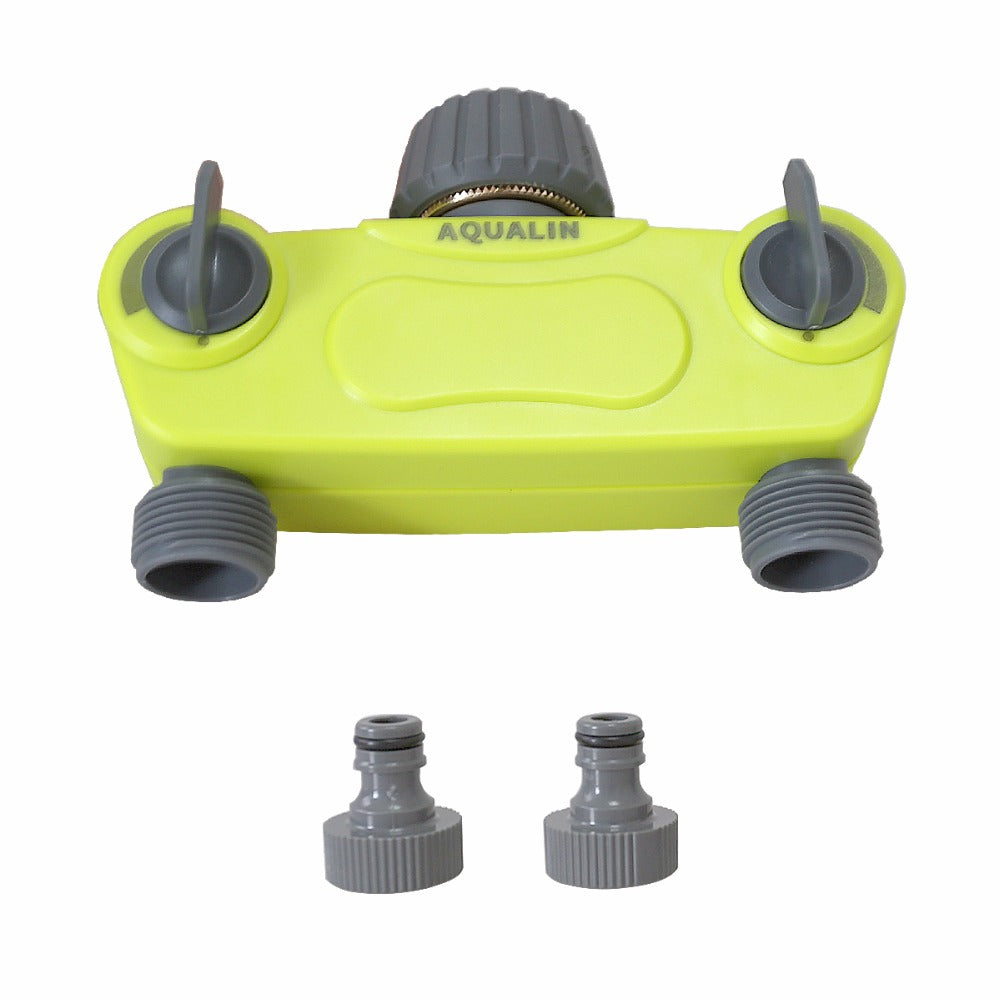 2 Way Hose Splitter Connector Utility Y Valve Hose Tube Connector with Copper Connector for Outdoor Tap and Water Faucet #27223 - Aqualin Official Store