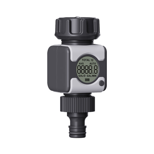 Aqualin Water Flow Meter with Brass Inlet Metal Thread High Measure Accuracy Measure Gallon/Liter Consumption RV Water Tank Filling, Lawn Sprinkler, Irrigation System#21295