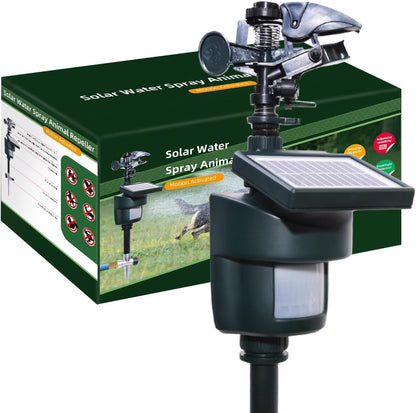 Motion Activated Sprinkler with Day & Night Detection Modes Water Jet Animal Repellent with Solar Panel Bird Heron Cat Repellent Garden Wild Animals for Yard#31012L