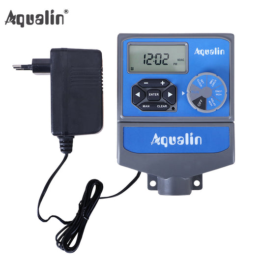 8 Stations Garden Automatic Irrigation AC 230V Input Controller Water Timer Watering System with EU standard Transformer #10468 - Aqualin Official Store