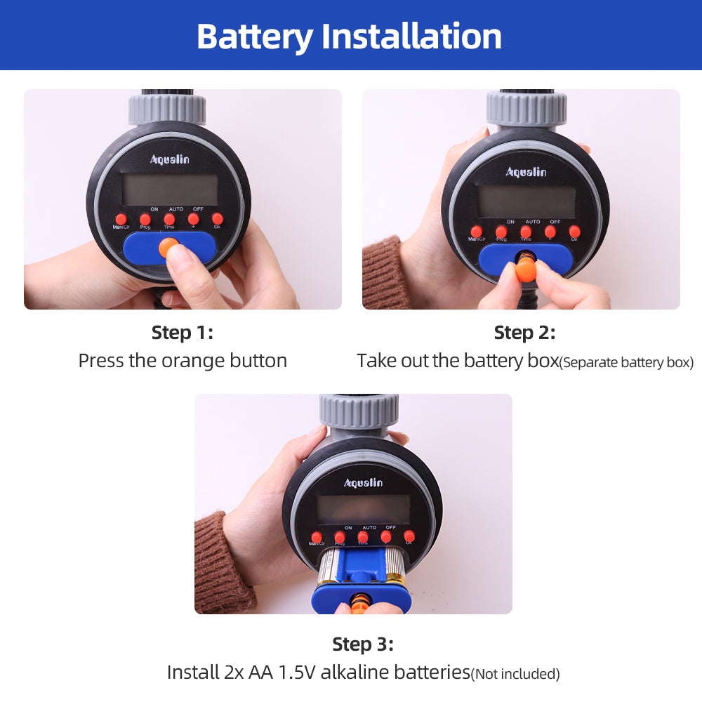 Automatic LCD Display Watering Timer Electronic Home Garden Ball Valve Water Timer For Garden Irrigation 21026 Upgrade # 21526 - Aqualin Official Store