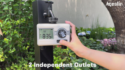 2 Outlet Water Timer Automatic Watering System Watering Hose Time r for Garden Hose Sprinkler Timer with Rain Delay#21178