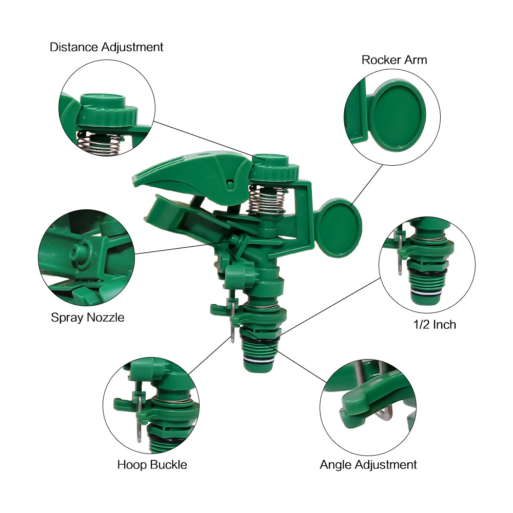 2pcs/lot Garden Sprinkler 360 Degree Adjustable  Lawn Grass Rotatable Sprayer Irrigation Garden Watering System#24015 - Aqualin Official Store