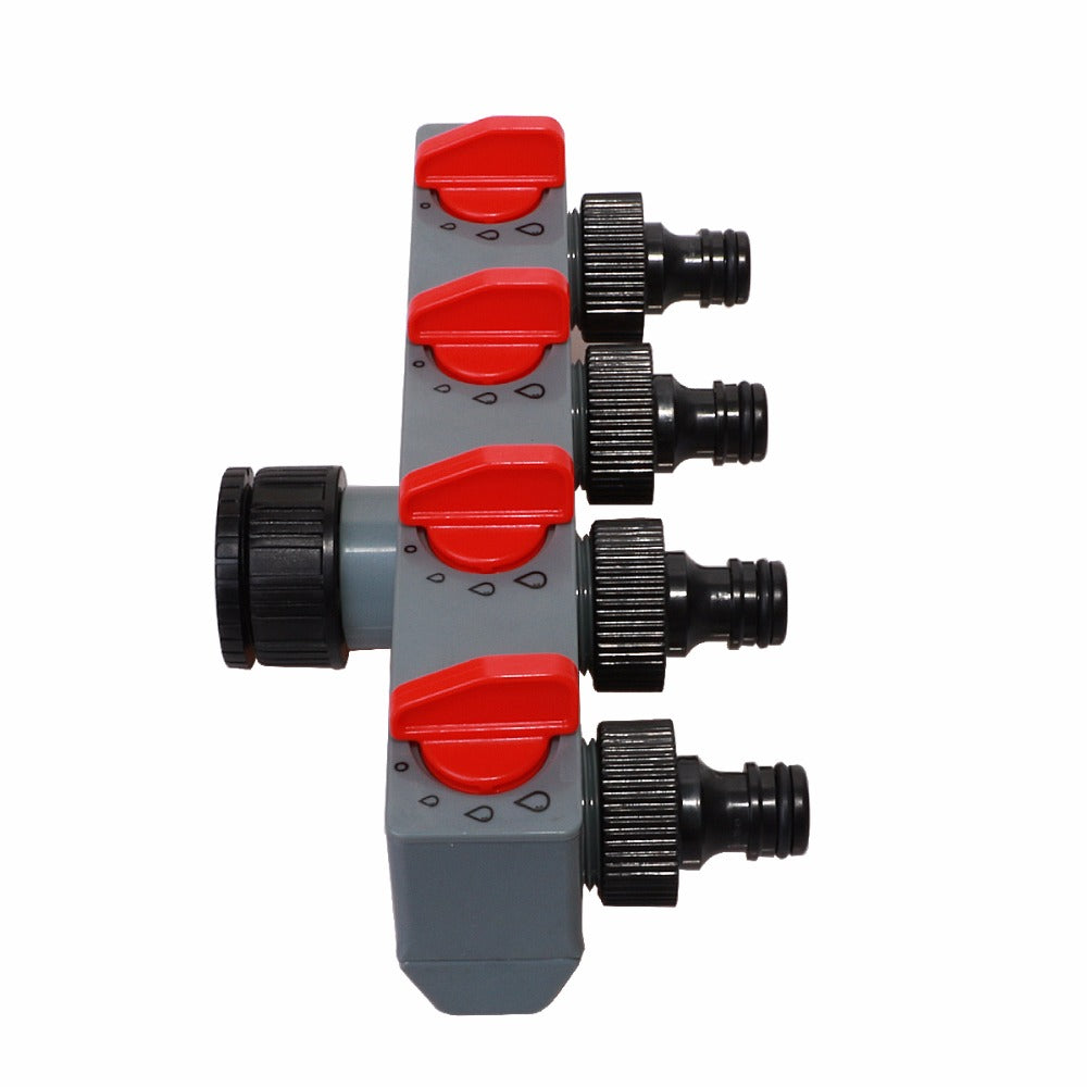 4 Way Water Distributor Tap Adapter  ABS Plastic Connector Hose Splitters for Hose Tube Water Faucet#27208 - Aqualin Official Store