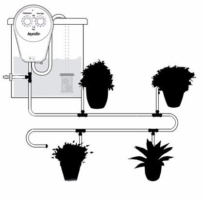Automatic LCD Display Drip Irrigation Set Garden Flower Water Timer Watering Kit with Built-in High Quality Membrane Pump #22078 - Aqualin Official Store
