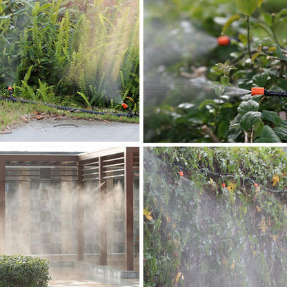 Micro Drip Plant Watering Kit DIY Garden Irrigation Mist Cooling System with Adjustable Nozzles and Water Timer Package - Aqualin Official Store