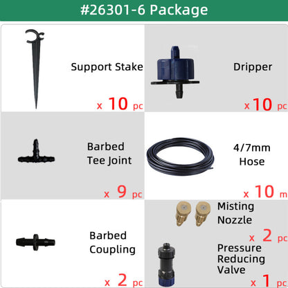 Micro Drip Plant Watering Kit DIY Garden Irrigation Mist Cooling System with Adjustable Nozzles and Water Timer Package - Aqualin Official Store