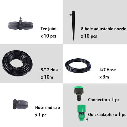 10m 9/12 Hose Automatic  Drip Irrigation System Garden Irrigation Systems  Watering Kits with Adjustable Dripper #26301-8 - Aqualin Official Store
