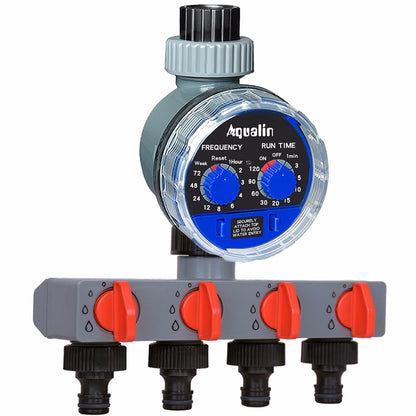 4 Way Water Distributor Tap Adapter  ABS Plastic Connector Hose Splitters for Hose Tube Water Faucet#27208 - Aqualin Official Store
