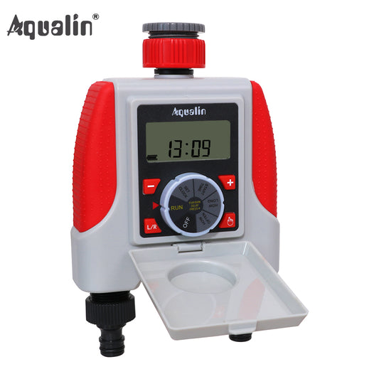 Dual 2-Outlet Automatic Watering Timer Digital Electronic Solenoid Valve Sprinkler Timer Waterproof Controller System#21068 - Aqualin Official Store