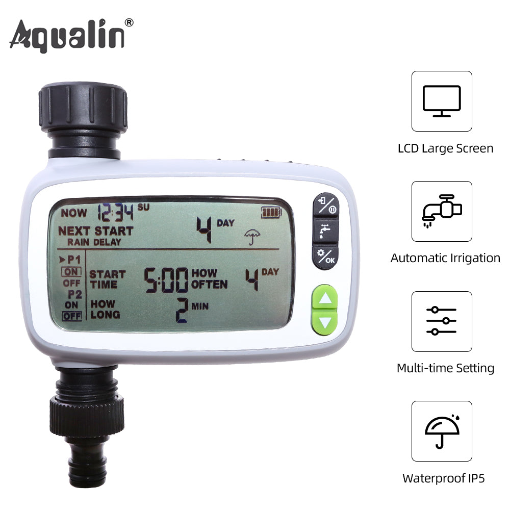 Garden Automatic LCD Big Screen Water Timer Irrigation Controller Syst ...