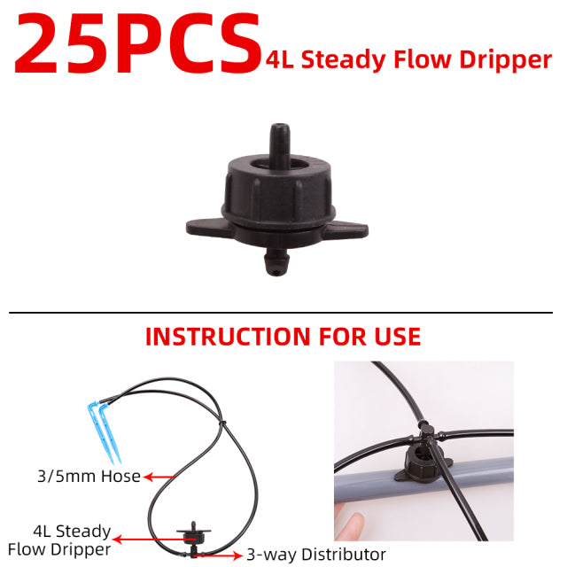 30M 3/5MM Hose Garden 60PCS Drip Arrow Watering Kits  4L/8L 5-way Distributor Drip Irrigation System in Greenhouse,Yard#26301-14 - Aqualin Official Store