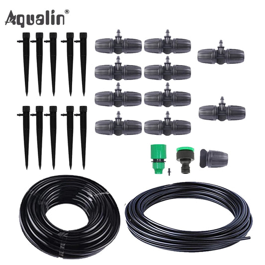 10m 9/12 Hose Automatic  Drip Irrigation System Garden Irrigation Systems  Watering Kits with Adjustable Dripper #26301-8 - Aqualin Official Store