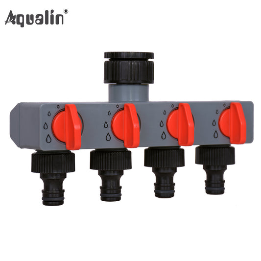 4 Way Water Distributor Tap Adapter  ABS Plastic Connector Hose Splitters for Hose Tube Water Faucet#27208 - Aqualin Official Store